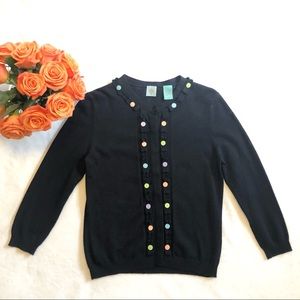 Anthro 'buttons' cardigan HWR Monogram sz S